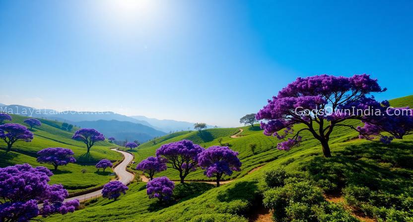 Jacaranda trees in Munnar