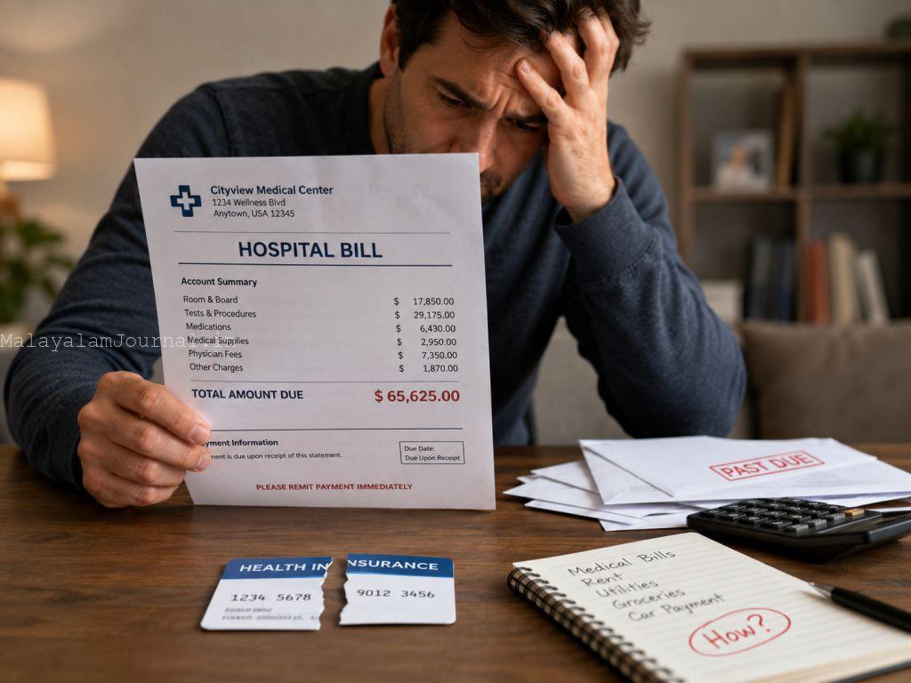 Stressed patient facing health insurance claim rejection