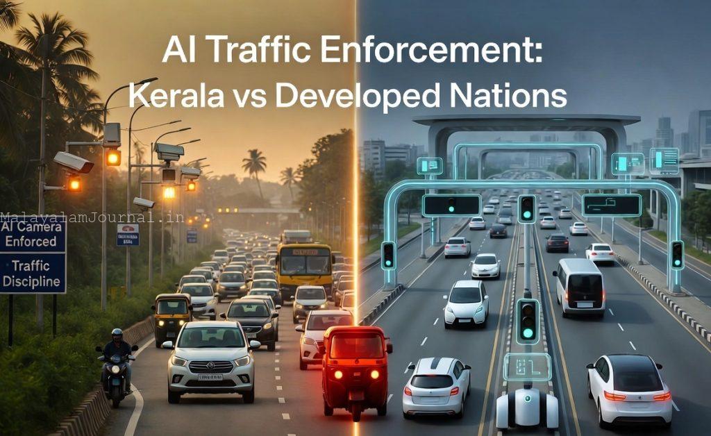Traffic enforcement using AI cameras in Kerala roads.