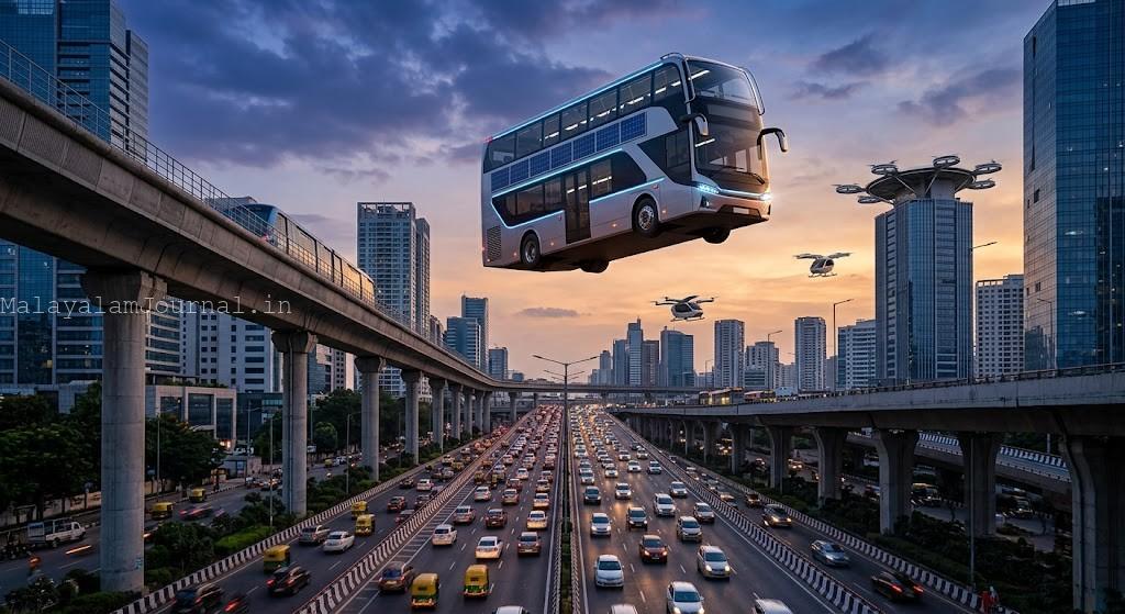 Flying Buses in India: A Realistic Urban Mobility View